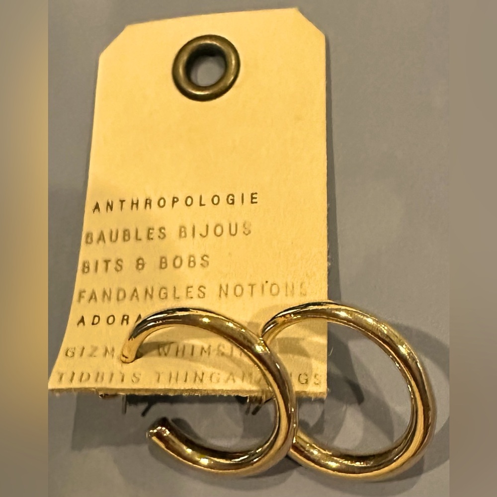 Anthropologie golden rings earrings Adorations New With Tag